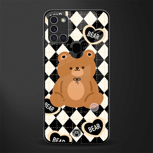 bear uniform pattern glass case for samsung galaxy a21s image