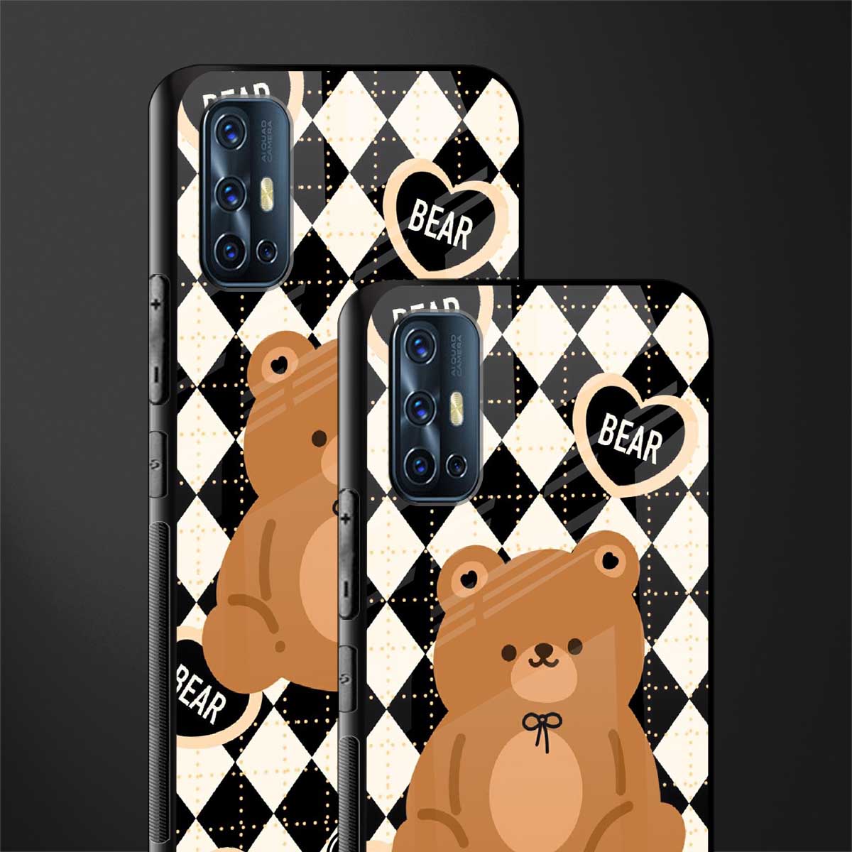 bear uniform pattern glass case for vivo v17 image-2