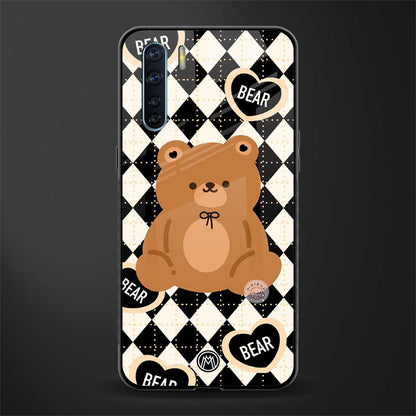 bear uniform pattern glass case for oppo f15 image