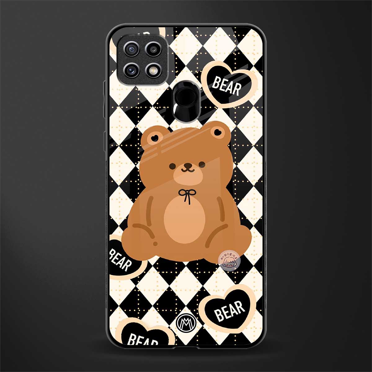 bear uniform pattern glass case for oppo a15 image