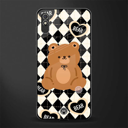 bear uniform pattern glass case for redmi 9a image