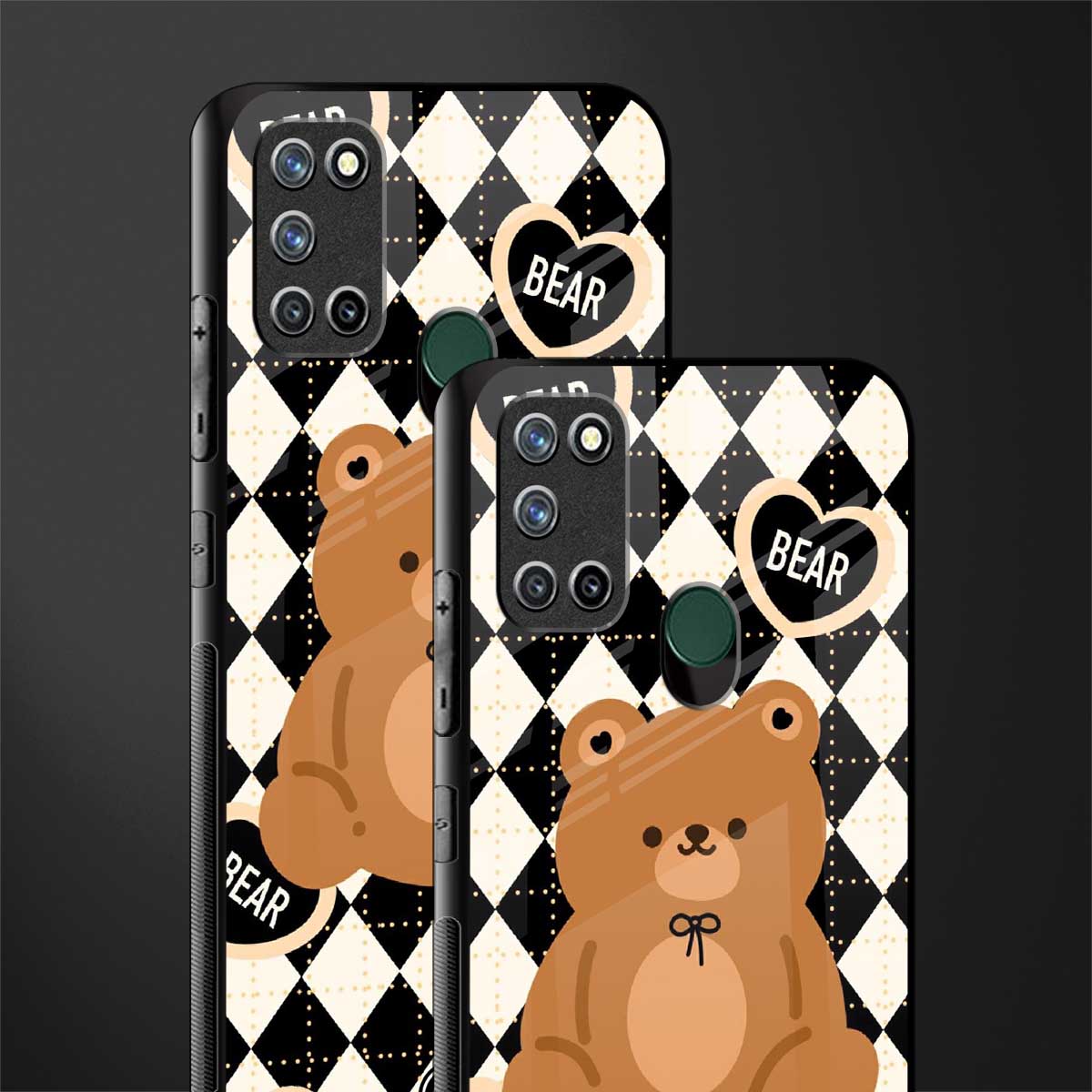 bear uniform pattern glass case for realme 7i image-2