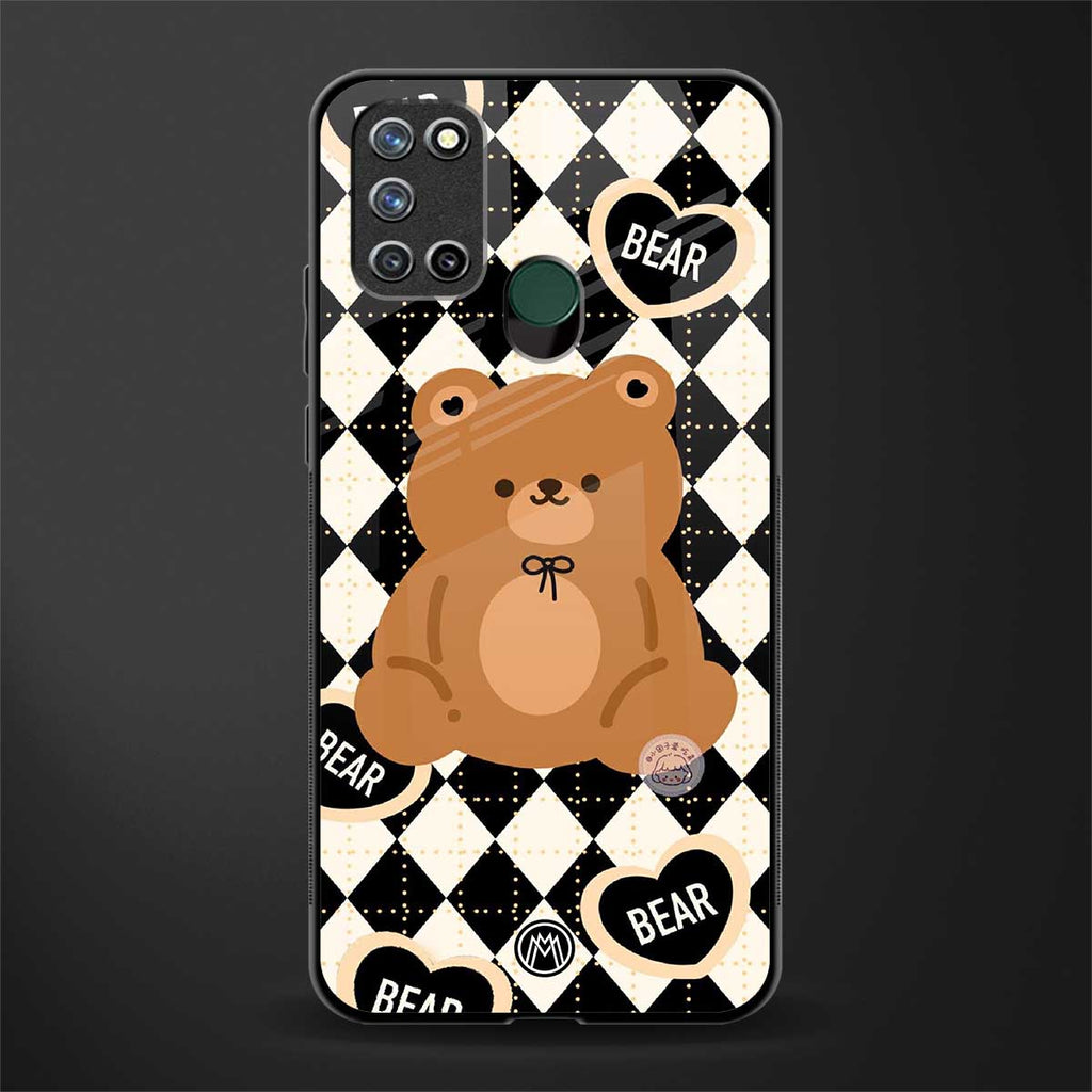bear uniform pattern glass case for realme 7i image