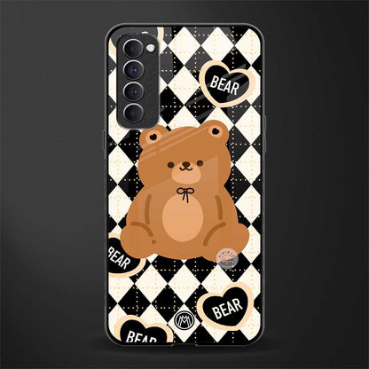 bear uniform pattern glass case for oppo reno 4 pro image