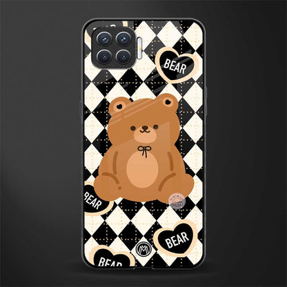 bear uniform pattern glass case for oppo f17 pro image