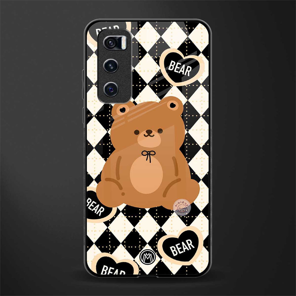bear uniform pattern glass case for vivo v20 se image