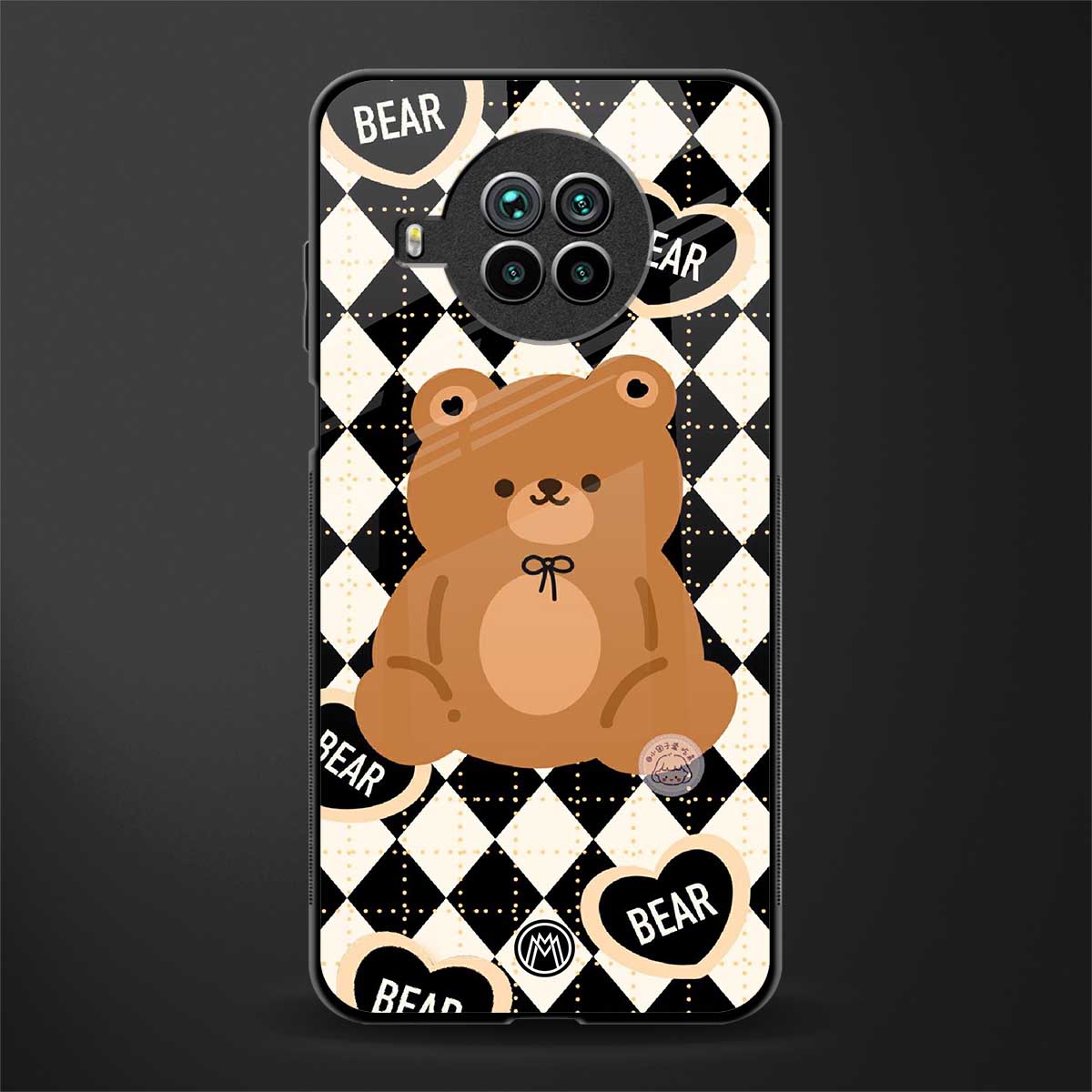 bear uniform pattern glass case for mi 10i image