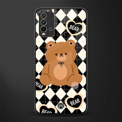bear uniform pattern glass case for redmi 9 power image