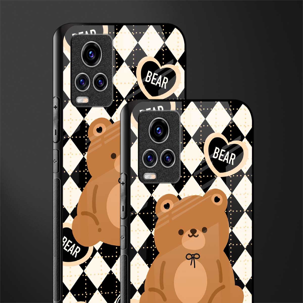 bear uniform pattern glass case for vivo v20 pro image-2