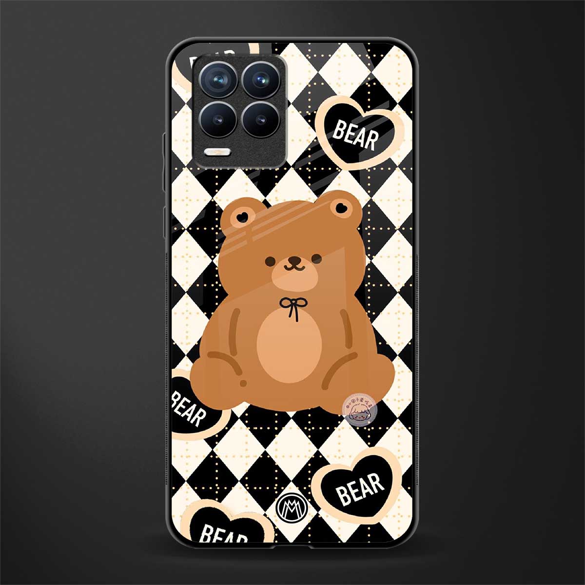 bear uniform pattern glass case for realme 8 4g image