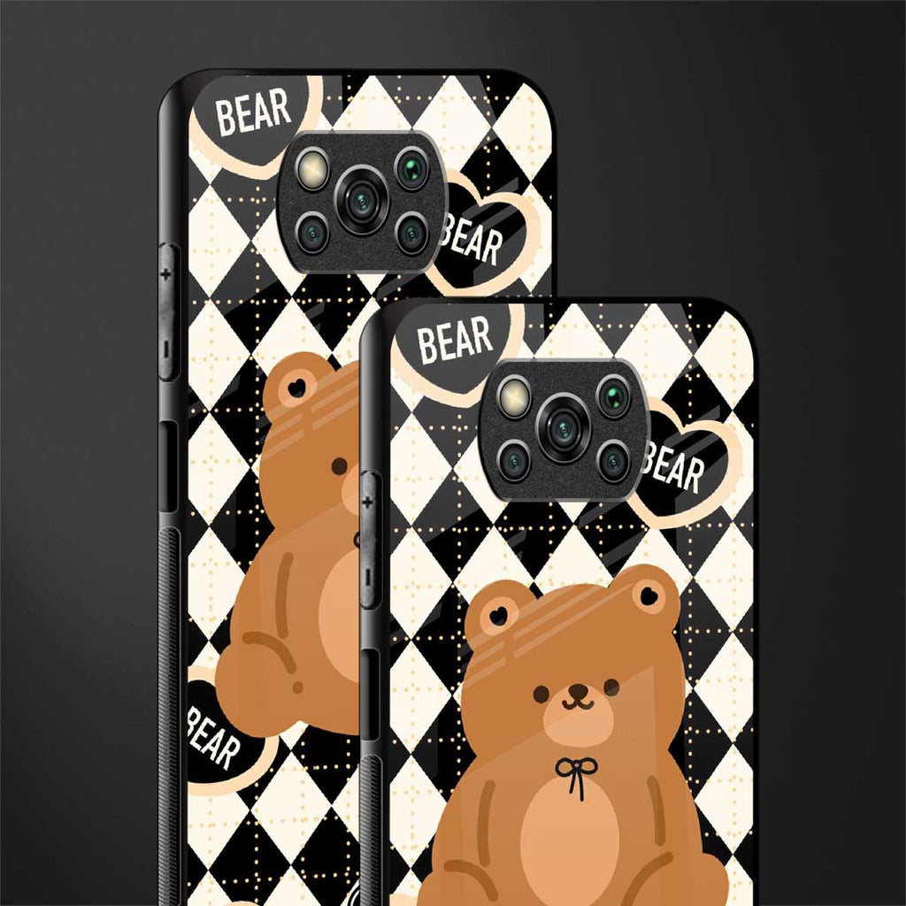 bear uniform pattern glass case for poco x3 image-2