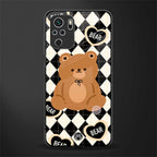 bear uniform pattern glass case for redmi note 10s image