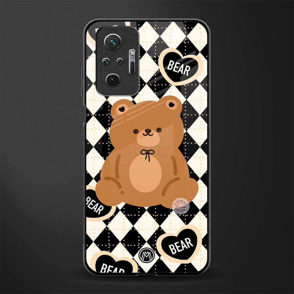 bear uniform pattern glass case for redmi note 10 pro image