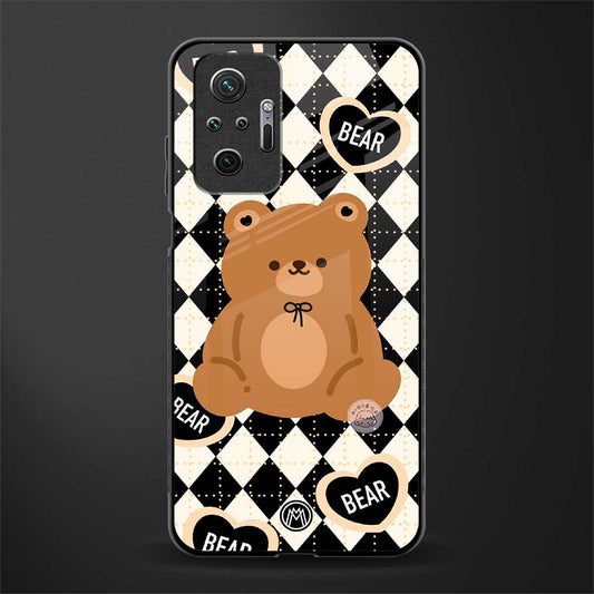 bear uniform pattern glass case for redmi note 10 pro image