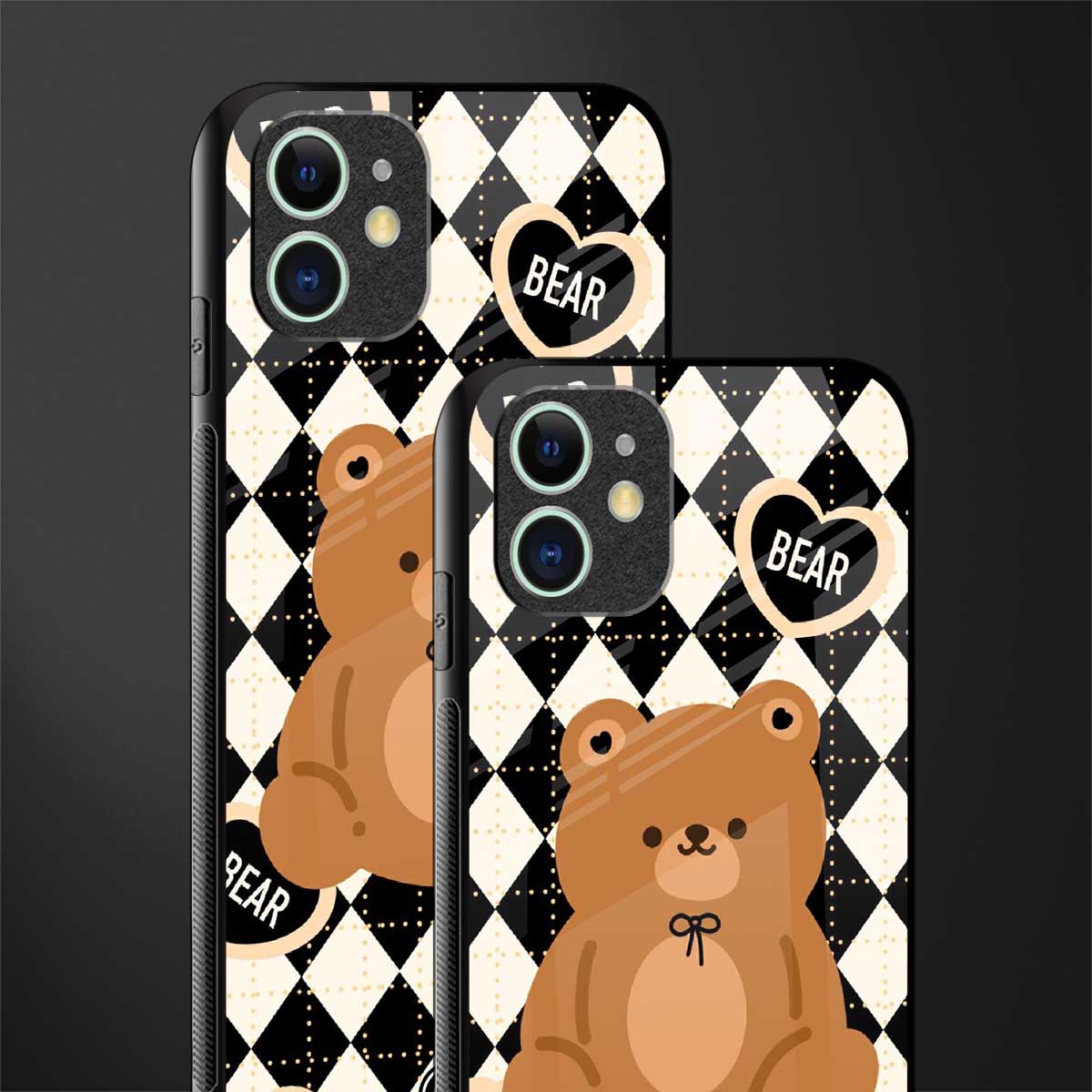 bear uniform pattern glass case for iphone 12 mini image-2