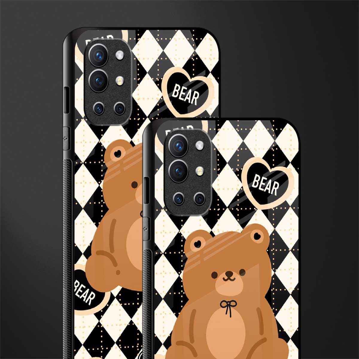 bear uniform pattern glass case for oneplus 9r image-2