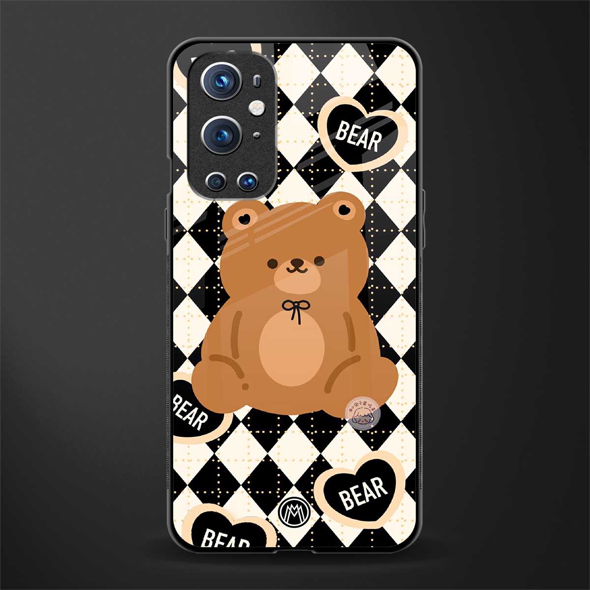 bear uniform pattern glass case for oneplus 9 pro image