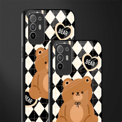 bear uniform pattern glass case for oppo f19 pro plus image-2