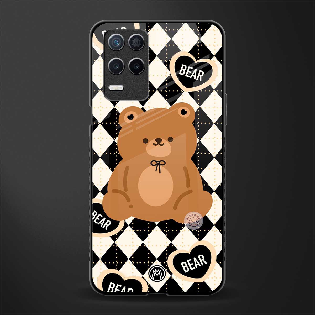 bear uniform pattern glass case for realme 8 5g image