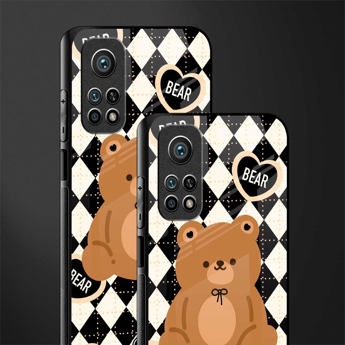 bear uniform pattern glass case for mi 10t 5g image-2