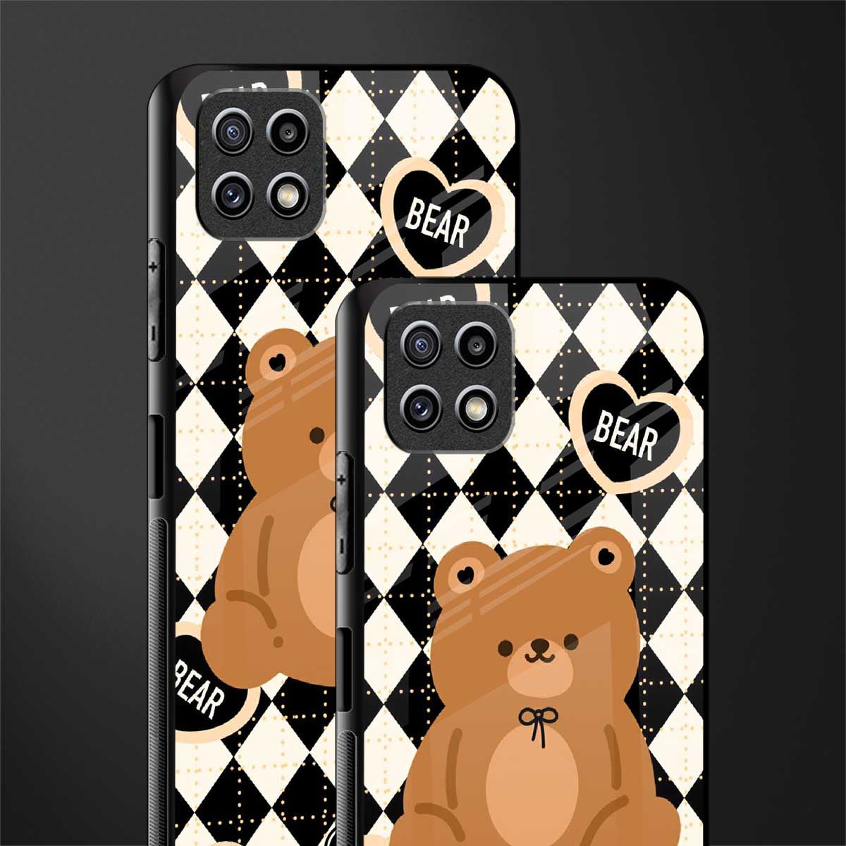 bear uniform pattern glass case for samsung galaxy a22 5g image-2