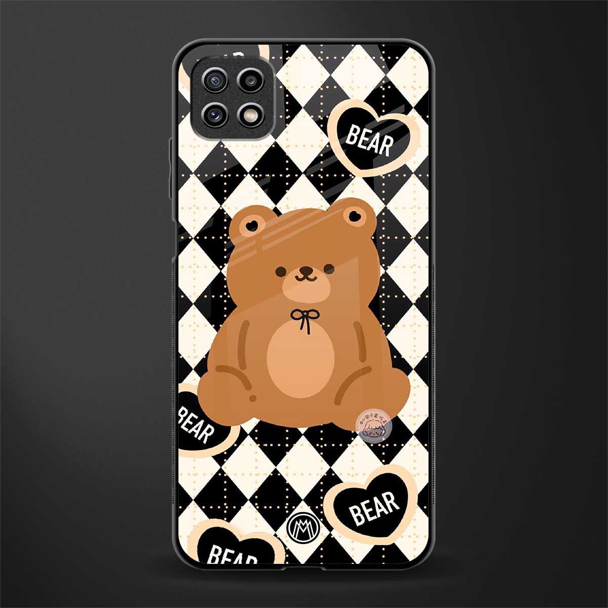 bear uniform pattern glass case for samsung galaxy a22 5g image