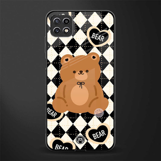 bear uniform pattern glass case for samsung galaxy a22 5g image
