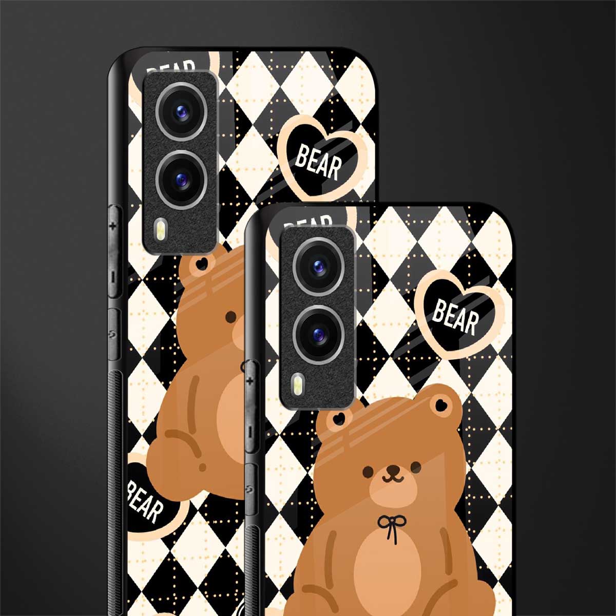 bear uniform pattern glass case for vivo v21e 5g image-2