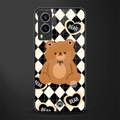 bear uniform pattern glass case for vivo v21e 5g image