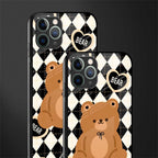 bear uniform pattern glass case for iphone 11 pro image-2