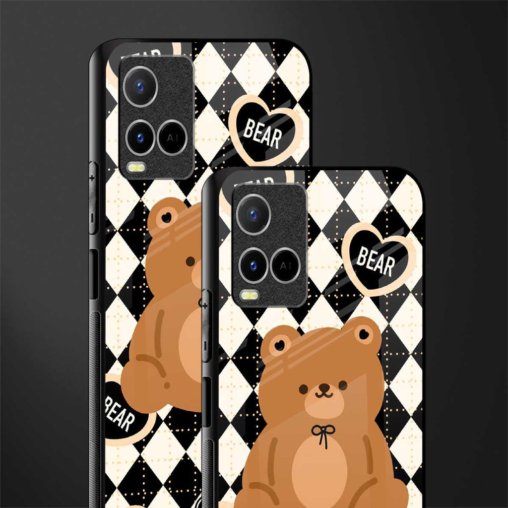 bear uniform pattern glass case for vivo y21s image-2