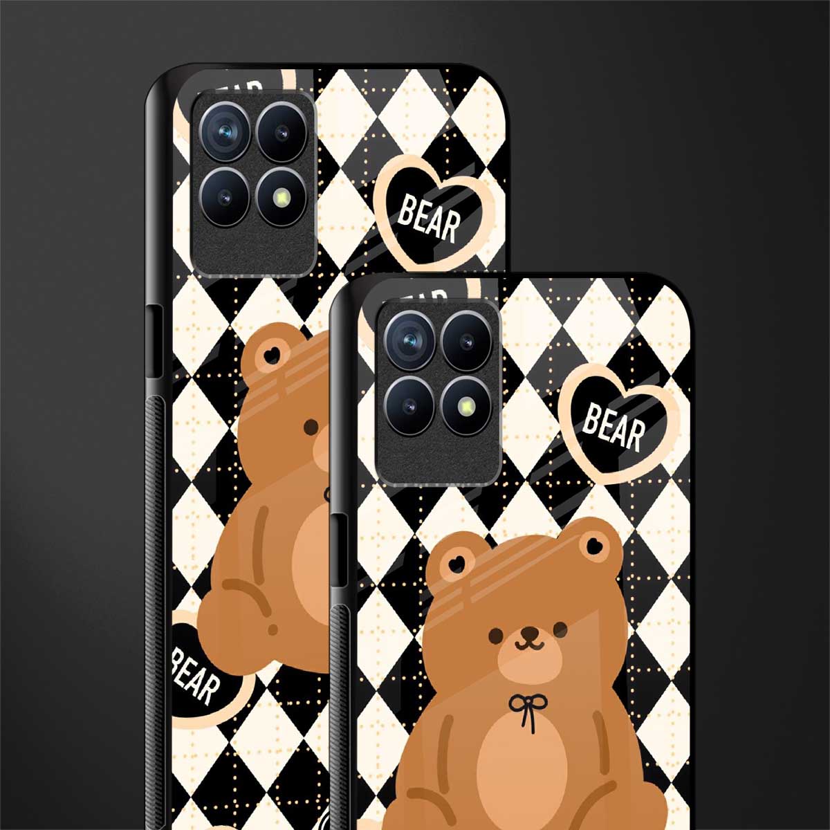 bear uniform pattern glass case for realme 8i image-2