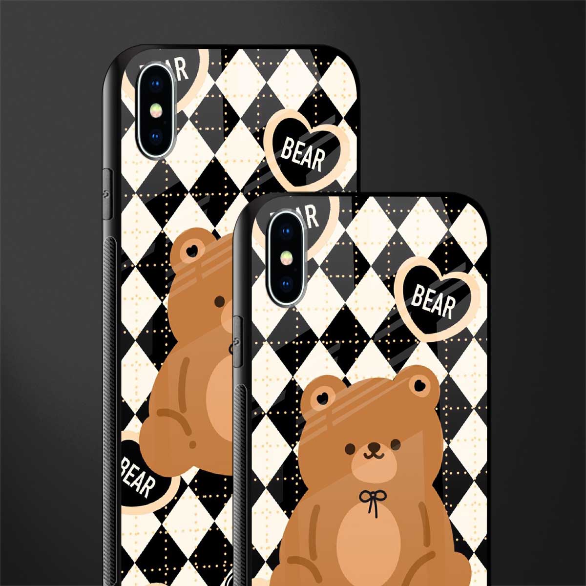 bear uniform pattern glass case for iphone xs max image-2