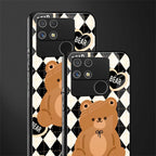 bear uniform pattern back phone cover | glass case for realme narzo 50a