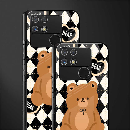 bear uniform pattern back phone cover | glass case for realme narzo 50a