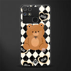 bear uniform pattern back phone cover | glass case for realme narzo 50a