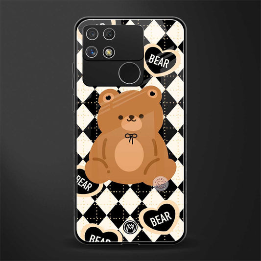 bear uniform pattern back phone cover | glass case for realme narzo 50a