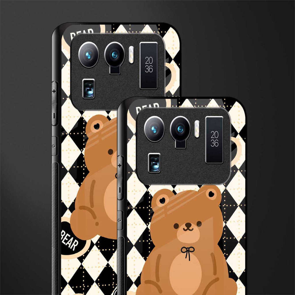 bear uniform pattern glass case for mi 11 ultra 5g image-2