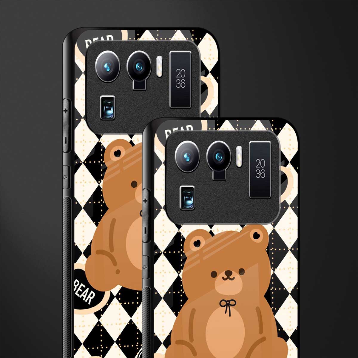 bear uniform pattern glass case for mi 11 ultra 5g image-2