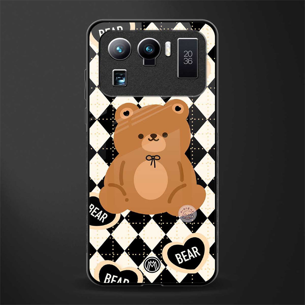 bear uniform pattern glass case for mi 11 ultra 5g image