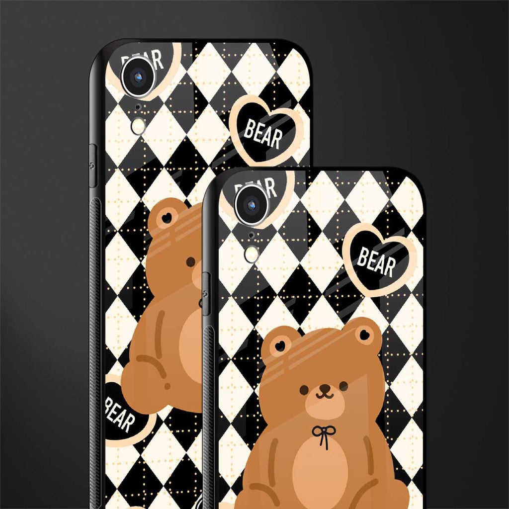 bear uniform pattern glass case for iphone xr image-2