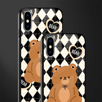 bear uniform pattern glass case for iphone x image-2
