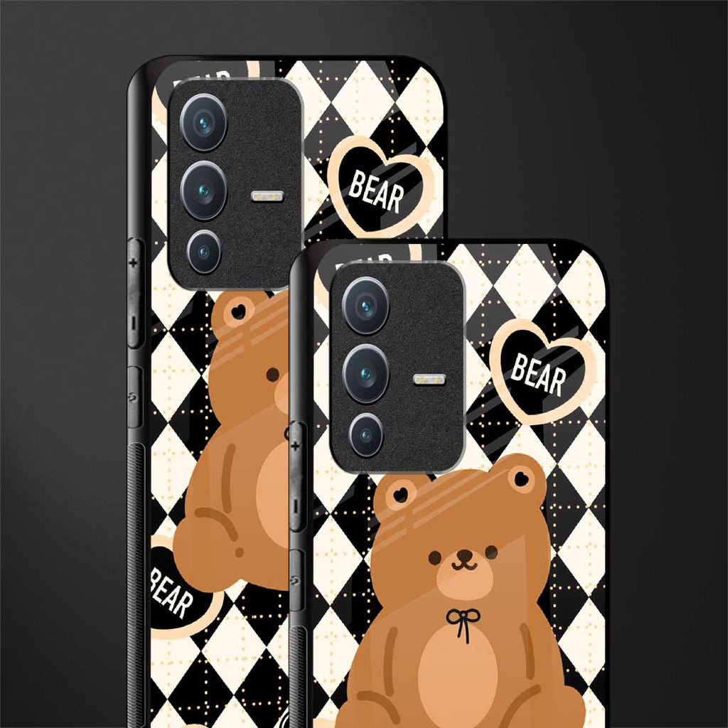 bear uniform pattern glass case for vivo v23 5g image-2