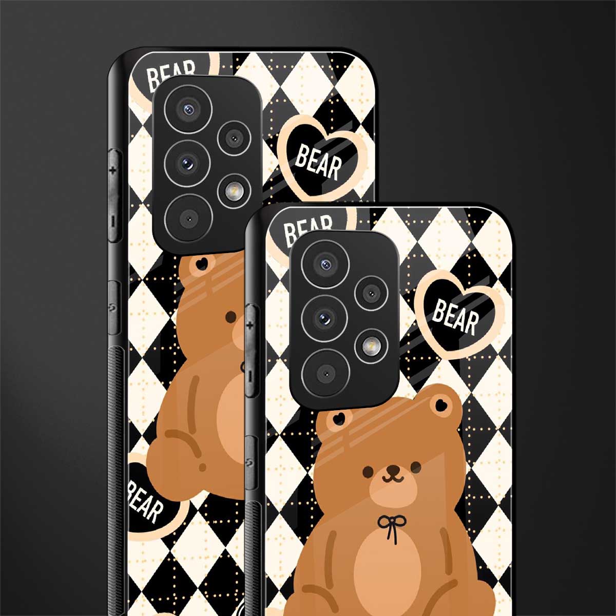 bear uniform pattern back phone cover | glass case for samsung galaxy a73 5g