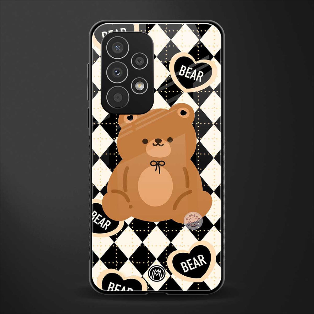 bear uniform pattern back phone cover | glass case for samsung galaxy a73 5g
