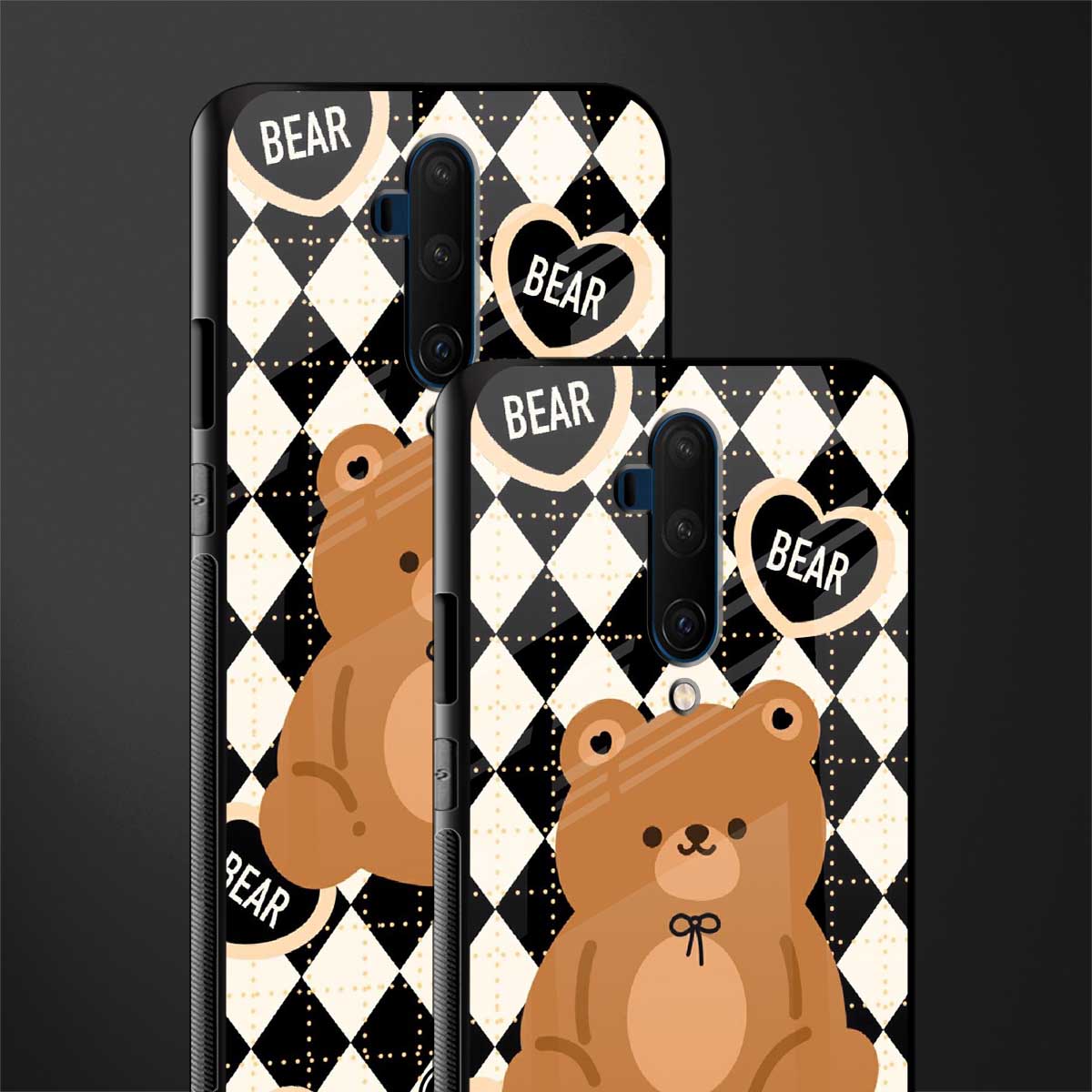bear uniform pattern glass case for oneplus 7t pro image-2