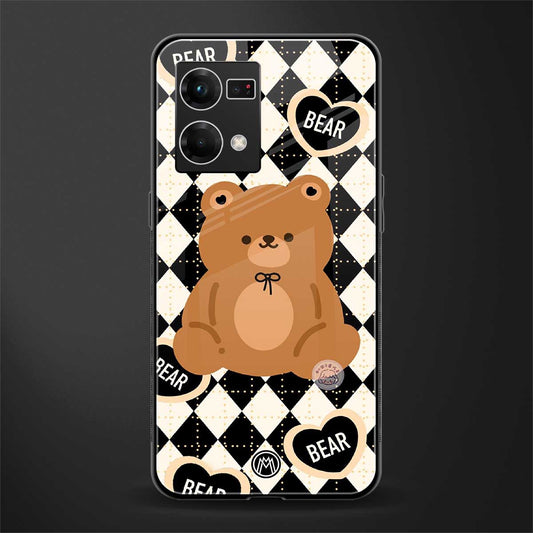 bear uniform pattern back phone cover | glass case for oppo f21 pro 4g