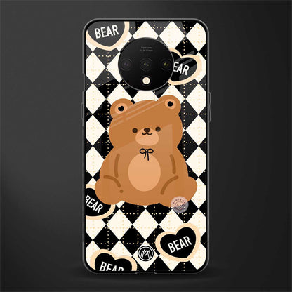 bear uniform pattern glass case for oneplus 7t image