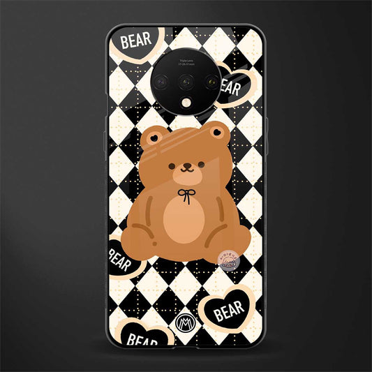 bear uniform pattern glass case for oneplus 7t image