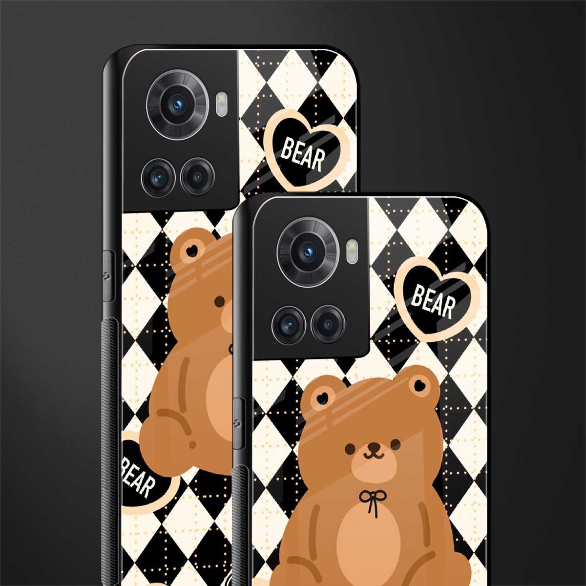 bear uniform pattern back phone cover | glass case for oneplus 10r 5g